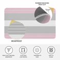 thumbnail image 3 of Pink Striped Door Mat Indoor Outdoor, Multicolor Grey White Horizontal Stripes Non Slip Welcome Mat with Rubber Backing, Absorbent Fabric Front Door Mats Entryway Rug for Home Patio Entrance 18"x30", 3 of 9