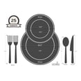 thumbnail image 6 of " OCCASIONS " 150pcs set (25 Guests)-Heavyweight Wedding Party Disposable Plastic Plates Set - 10.5'', 7.5'' + Silverware w/double fork (White & Silver Rim), 6 of 13