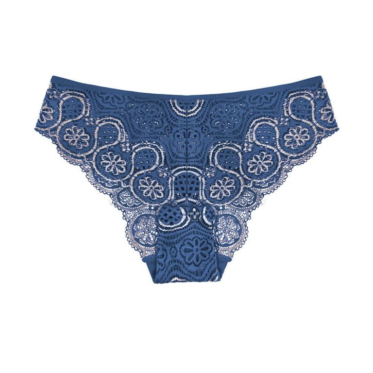 HUPOM Womens Underwear Panties For Girls High Waist Leisure Tie Seamless  Waistband Blue 2XL 