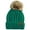 Sea Green, variant on Thick Cable Knit Faux Fuzzy Fur Pom Fleece Lined Skull Cap Cuff Beanie, Sea Green