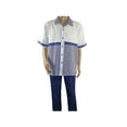 thumbnail image 3 of Men MONTIQUE 2pc Walking Leisure Suit Matching Set Short Sleeves 2212 Purple, 3 of 10
