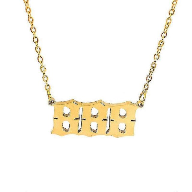 Stainless Steel Angel Number Necklace 111 222 333 444 555 666 777 888 999 For Women Men Lucky Number Chain Necklaces Jewelry--gold 8-Product code 4614 gold 8