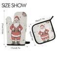 thumbnail image 2 of Yayeee Oven Mitts and Pot Holder Set of 2 Heat Resistant Kitchen Gloves Baking Hot Pad, Beige Christmas Santa, 2 of 5