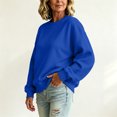 thumbnail image 6 of Womens Oversized Sweatshirts Basic Solid Tops Fall Winter Clothes Crewneck Outfits Pullover, 300, 6 of 6