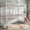 Light White, variant on Harper & Bright Designs Triple Bunk Bed Twin over Twin over Full with Safety Guardrails, Metal Floor Bunk Bed Frame for Boys and Girls, Black