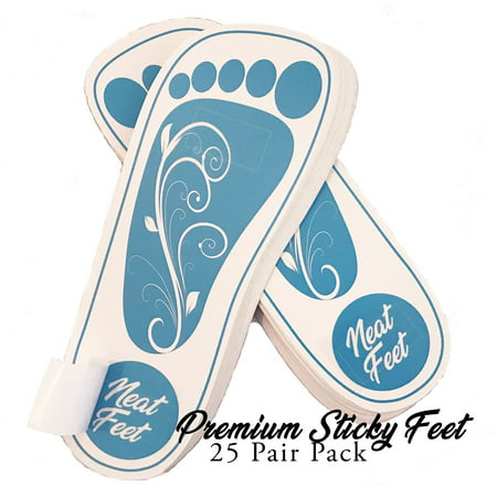 25 Pairs (50 feet) Premium Disposable Spray Tanning Sticky Feet; Stick on Feet; Stick On Sole Protector for Sunless