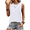White, variant on Women Loose Fit Crew Neck Casual Sleeveless Tank Tops S