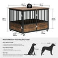 thumbnail image 6 of Dextrus Large Dog Crate Furniture with Wheels, 43in Rustic Heavy Duty Metal Dog Crate and Kennel for Large Medium Dogs, 6 of 8
