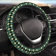 thumbnail image 4 of Uemuo Green Squares Printed Car Elastic Steering Wheel Cover - Universal Car Accessory for Diverse Cars Anti-Slip, and Comfortable- 15", 4 of 8