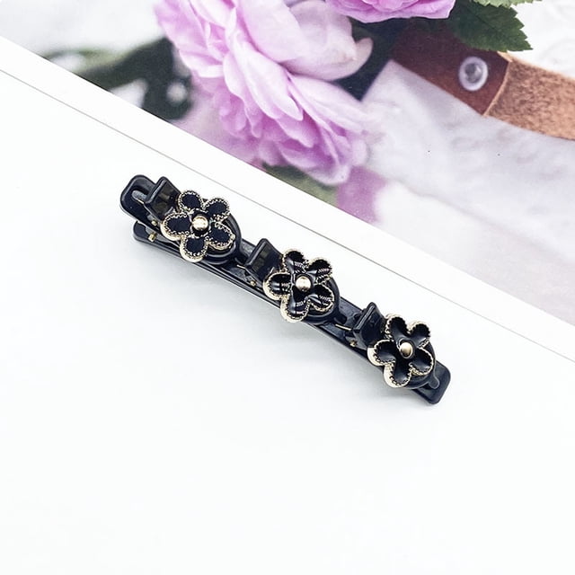 Fiudx Pinza para El Cabello, Elegante Horquilla de Cuatro Hojas, Diseño Acrílico Brillante, Pinza Lateral Decoración con Diamantes de Imitación, Pinza Frontal para Cambiar Rápidamente El Peinado, Ide