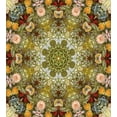 thumbnail image 3 of Botanical Duvet Cover Set, Abstract Garden Art with Fractal Style Flowers and Leaves Circular Ornament, Decorative 3 Piece Bedding Set with 2 Pillow Shams, King Size, Fawn Multicolor, by Ambesonne, 3 of 3