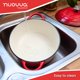 thumbnail image 5 of Olla holandesa de hierro fundido con tapa – Cacerola esmaltada antiadherente apta para horno – Batería de cocina resistente para horno holandés – Roja, 7.3 cuartos, 30 cm – de Nuovva, 5 of 5