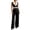 Black, variant on Elegant Sleeveless Blazer Pants Set for Women Collar Belted Wide Leg Trouser Suit formal Business office Outfit for Interview Daily Wear Pink