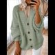 thumbnail image 4 of Suéteres y Abrigos de Punto Grueso de Larga con Cuello en V Abierto para Mujer. Color Matcha L, 4 of 7