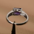 thumbnail image 2 of 1Ct Emerald Lab-Created Amethyst Women's Engagement Ring 14K White Gold Plated Silver, 2 of 3