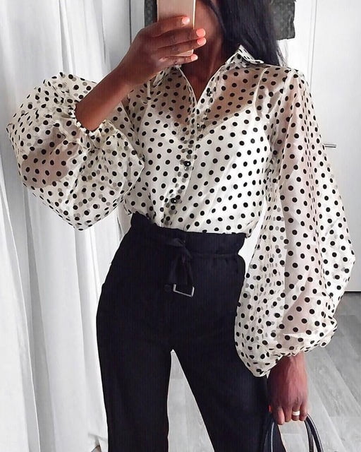 women's sheer long sleeve blouse