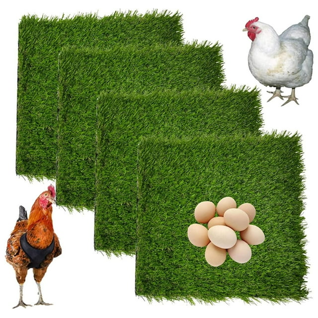Chickens Nesting Box Pads, Thick Artificial Grass Mat for Chicken Coop
