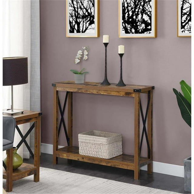 Convenience Concepts Durango Table Console en Fini Bois Muscade et Métal Noir