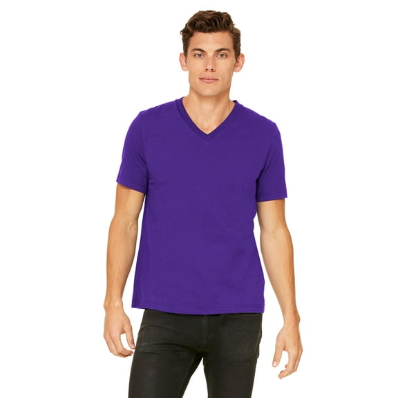 Bella Canvas Unisex Jersey Short Sleeve V-Neck Tee , 3005 , Team Purple , Large