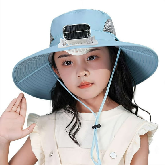 SUKVPSI Solar Power Fan Sun Hat for Child, Children UV Protection Summer Sun Hat, Cooling Sun Hat for Child for Campaign Outdoor Sports Fishing