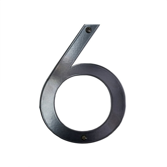6" Black Modern Steel Flat or Floating House Numbers 0-9 - 6