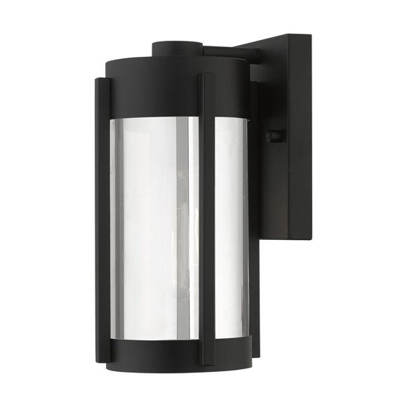 Livex Lighting 22380-04 Lanterne Murale Extérieure Noire 1 Lumière, Nickel