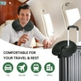 thumbnail image 2 of Travel Neck Pillow, Pure Memory Foam Travel Neck Pillow, Airplane Pillow for Traveling, Office, Home, Airplane Travel Kit with Eye Masks, Earplugs, and Luxury Bag, Washable Cover, Dark Gray, 2 of 7