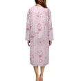 thumbnail image 2 of Yuyamidu Cute Capybara Long Sleeve Bathrobe for Women Heart Zipper Up Housecoat Zip Front Robe Sleepwear Pink Long Spa Robes Size S Soft Mid-Calf Length Nightgowns, 2 of 7