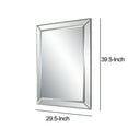 thumbnail image 4 of 39 Inch Wood Mirror, Mirrored Frame, Beveled Panels, Silver, Saltoro Sherpi, 4 of 5