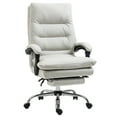 thumbnail image 1 of CoSoTower Executive Office Chair with 6-Point Massage and Heat, Microfibre Reclining Computer Chair with Footrest, Cream White, 1 of 7