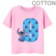 thumbnail image 3 of Camiseta de algodón para niños de Disney con combinación de nombre y dígitos 1, 2, 3 y 4 de PINK Stitch, dibujos animados Kawaii, informal, para niñas y niños, estilo Harajuku, 3 of 5