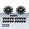 thumbnail image 4 of Front Wheel Covers 33mm Spiked Hub Axle Semi Truck ABS Plastic Satin Black Pair, 4 of 10