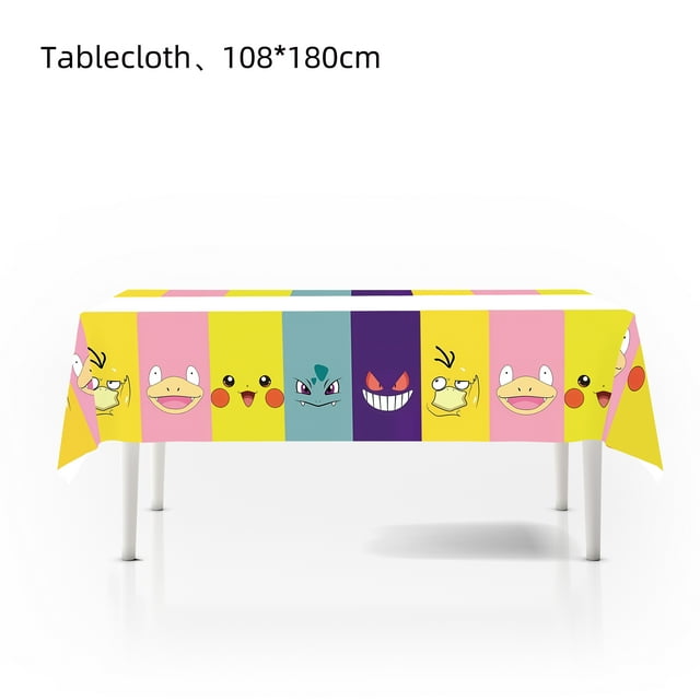 Mantel de Pokémon para decoración de fiesta de cumpleaños, mantel desechable de Pikachu, cubierta de mesa para Baby Shower, juguete para niños, suministros para fiesta de regalo(1pcs tablecloth4