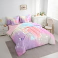 thumbnail image 3 of Erosebridal Girl Musician Silhouette Bedding Twin Size,Purple Cartoon Animal Butterfly Comforter Sets with Sheets,Musical Notes Bedding Sets Twin Size,Microfiber Bedroom Decor Reversible,7pcs, 3 of 6