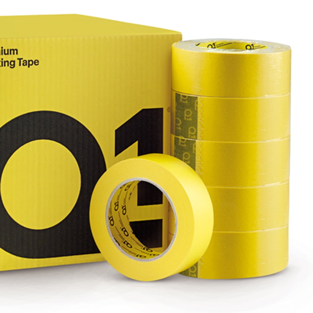 Q1® MTQ148 Premium Masking Tape, 55 m x 48 mm, 125 um THK, 20/case, Sun Yellow