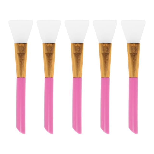 Unique Bargains 5 Pcs Smooth Face Mask Applicator Rose Red