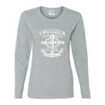 thumbnail image 2 of Wild Bobby, My Savior Is Tougher Than Nails Revelation 1:18, Inspirational Christian, Women Graphic Long Sleeve Tee, Heather Grey, Small, 2 of 5