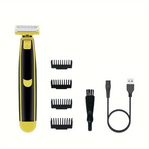 Afeitadora para todo el cuerpo, para uso en seco y en húmedo. Afeitadora para hombres. Afeitadora facial para hombres, ergonómica, para uso en seco y en húmedo, con doble afeitado.