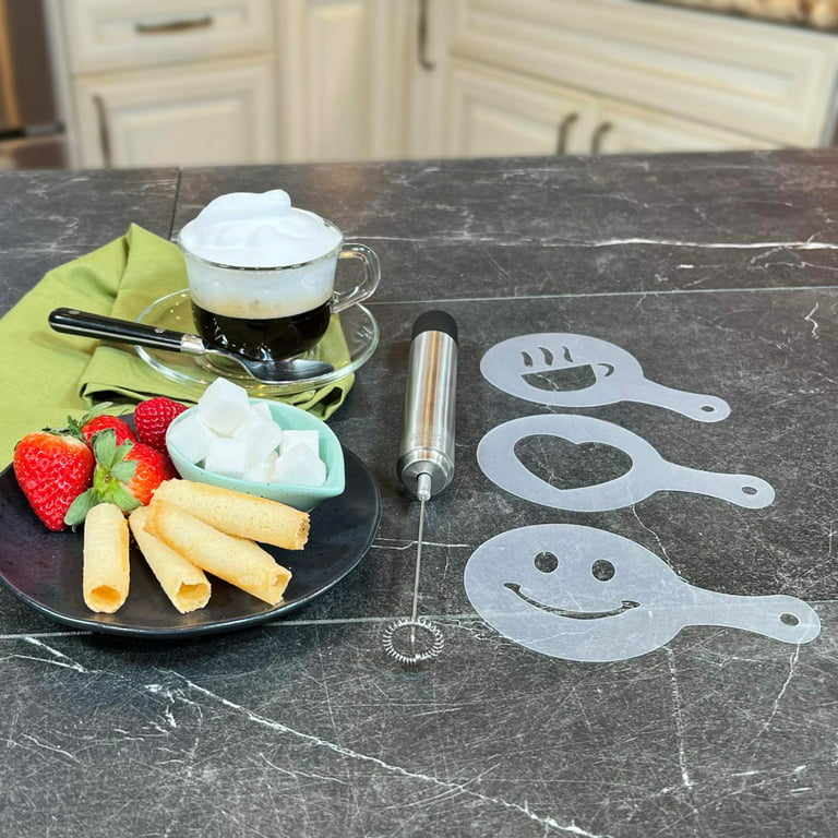 Wolfgang Puck 3-piece Frother Sets with 5-piece Stencil Sets