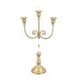 thumbnail image 3 of Candelabro dorado para bodas, San Valentín, decoración de mesa, vela de Navidad, portavelas de hierro, 3 of 5