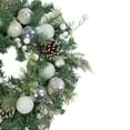 thumbnail image 4 of Northlight Green Pine Artificial Christmas Wreath with Berries and Iridescent Ornaments, 24-Inch, 4 of 7