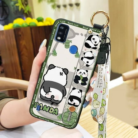 Lulumi-Phone Case For ZTE Blade A51/51S/A7P, Cartoon Dirt-resistant Soft case Wristband phone protector cell phone sleeve phone cover ring phone pouch cell phone cover Wrist Strap