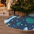 thumbnail image 6 of Daiia Alpaca Astronaut in Space Drawing Merry Christmas Tree Skirt , Xmas Large Lace-up Tree Skirt, Santa Snowflakes Rustic Home Decorations New Year Party Farmhouse Decor-30", 6 of 7