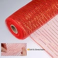 thumbnail image 3 of Uxcell PP Burlap Mesh 10" x 10 Yards Tinsel Foil Stripe Ribbon, Red+Gold 1 Roll, 3 of 6