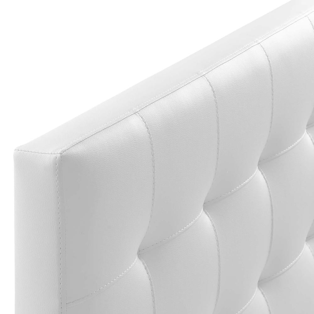 Modway Lily Queen Upholstered Faux Leather and Wood Headboard in White