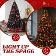 thumbnail image 5 of imerelez Modern Black Christmas Tree 7.5ft - Pre-lit with 350 Warm LEDs, Includes Red Ornaments & Skirt, 1200 Branch Tips, Remote Control for Contemporary Holiday Display, 5 of 9