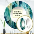 thumbnail image 3 of DESIGN ART Designart "Teal Tessellations" Abstract Shapes Round Office Mirror - blue Modern Mirror For Wall Décor 29x29 - Disc of 29 Inch, 3 of 6