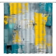 thumbnail image 2 of Turquoise Yellow Gray Shower Curtain Teal Blue Yellow Burnt Abstract Brushstrokes Painting Modern Art Fabric Bathroom Curtain Sets with Hooks, 2 of 3