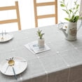 thumbnail image 4 of Mantel cuadrado de lino y algodón Oubonun, 140 x 140 cm, impermeable, gris, 4 of 7