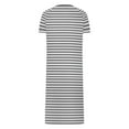 thumbnail image 5 of Dasayo Gray Nightgowns for Women Zipper Plus Size Long Nightgown Side Split Striped Sleepwear Pajamas for Women M, 5 of 7